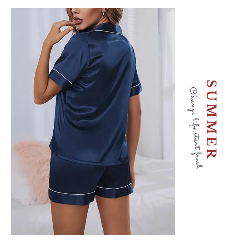Women's Pajamas Set Satin Sleepwear