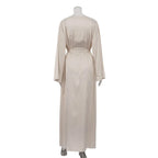 Women Pajamas 3 Piece Set Elegant Long Cardigan Robe + Strapless Tube Top + Shorts Set Loungewear Homewear Household Clothes