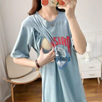Breastfeeding Dress Home Clothes For Women Summer Maternity Nursing Dresses Pregnant Loose Casual Feeding Clothing Pregnancy
