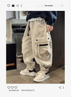 Children's Clothing Boys' Pants Children's Spring and Autumn Work Pants Boys' New Medium and Large Children's Casual Pants