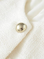 Women's Jacket Autumn New Style White Long Sleeve Button Decorative Short Jacket Aristocratic Style Personalized Fashion