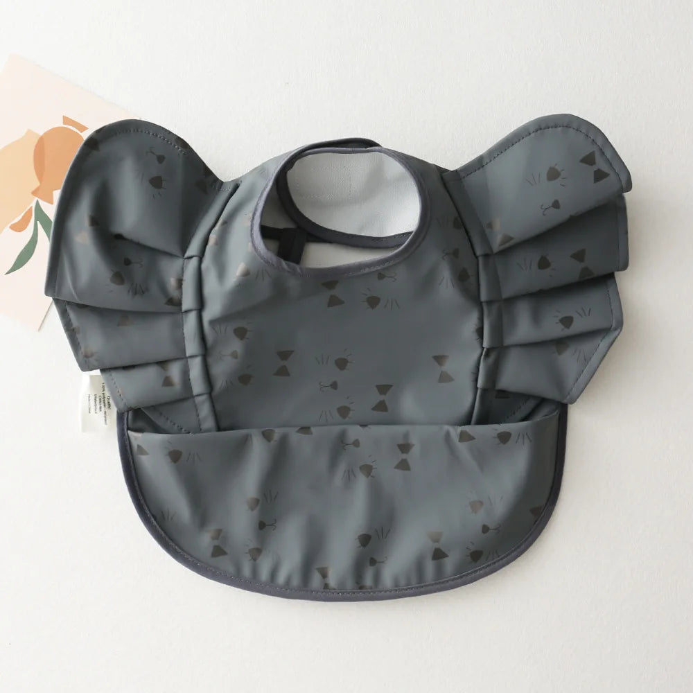 Baby Bibs INS Nordic Style Angel Feed Pocket Burp Girl Boy Infant Meals Bib Waterproof Easy Clean Cute Elephant Bibs Soft PU
