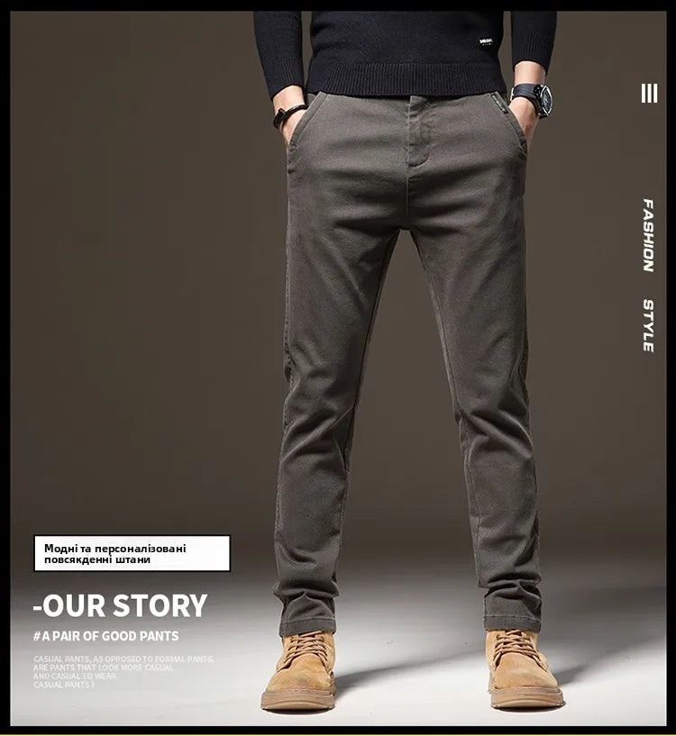 Fall High-End Casual Pants Men's Wear-Resistant Versatile Busin West Pants Trendy Loose Straight Long Pants for Men