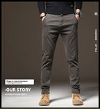 Fall High-End Casual Pants Men's Wear-Resistant Versatile Busin West Pants Trendy Loose Straight Long Pants for Men
