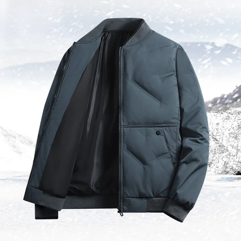 Men's Jacket  Autumn Winter sual Coat Thickened Warm Comfortable Breathable CaOutdoor Solid Color Windproof Zippered Jacket
