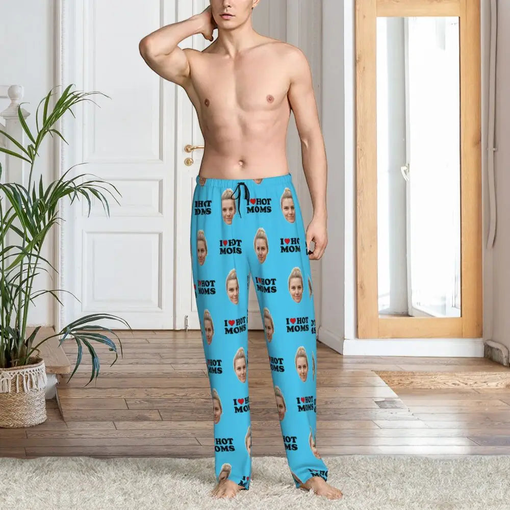 I Love Hot Moms Custom Pajama Pants