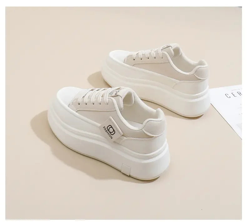 Shoes for Women Autumn Trend New Woman Flats Shoes Chunky Lace-up Soft-sole Casual Sneakers Female Vulcanized Shoe Walking Shoe