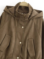 Women's Jackets 2025 Autumn Winter New Fashion Long Sleeves Double-Breasted Hooded Jacket Female High Street Elegant New Coats