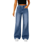 Wide-Leg Jeans Women Light Blue High-Waisted