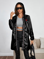 Women's Casual Hooded Jacket With Pockets, Lightweight Long Coat For Spring/Fall/Winter Daily Wear women’s fall clothes
