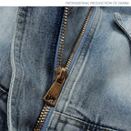 Big Fox Fur Collar Down Cotton Denim Jacket Women Vintage Cowboy Outerwear Winter Thick Loose Short Zipper Jeans Jacket Female
