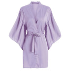 Salon Client Gown Robes Cape Hair Salon Hair Cutting Smock for Clients Kimono Style Black Hairdressing Cape Client Smock