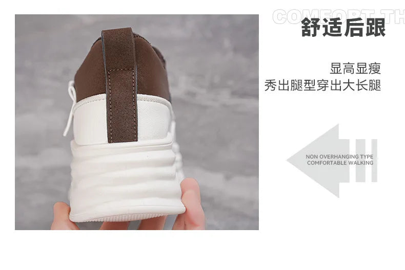Shoes2025 Women Autumn Trend New Woman Flats Shoes Chunky Lace-up Soft-sole Casual Sneakers Female Vulcanized Shoe Walking Shoe