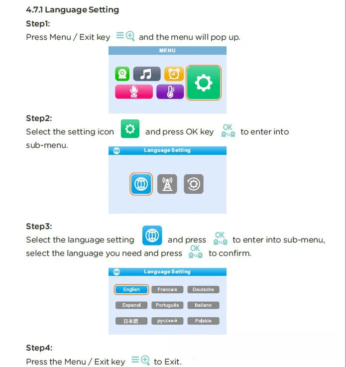 5 Inch Large Screen 360 Degree Bobbing Head 5 Inch Baby Monitor