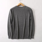 Men Sweater 85% Mulberry Silk 15% Cashmere Solid Colors Crew Neck everyday Long Sleeve Pullover Warm Top Shirt L XL XXL LY047