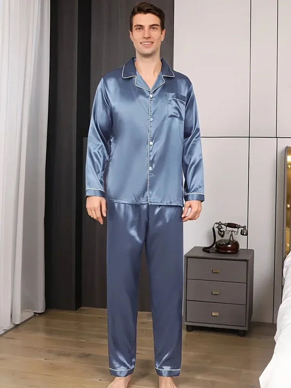 Men Pajamas Set Winter Sleepwear