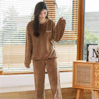 2025 Men's Thick Flannel Pajama Sets Couple Casual