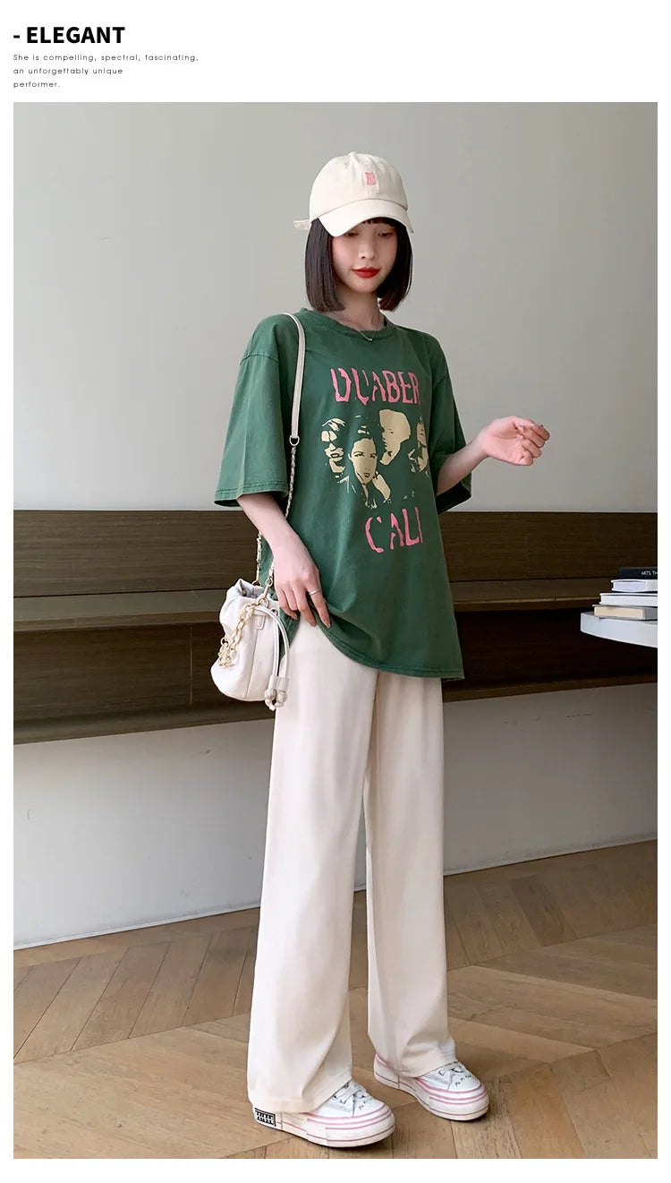 Maternity Clothings Maternity Wide Leg Pregnancy Pants Wear Trousers with Vertical Stripes Clothes for Pregnant Women