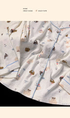 Postpartum Clothing Cartoon Bear Autumn Long Sleeve Outerwear Pajama Women Set Home Clothes Maternity Ladies Sleepwear Hoemwear