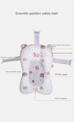 Baby Shower Bath Tub Pad Non-Slip Newborn Bathtub Mat Safety Nursing Foldable Support Comfort Body Cushion Mat Pillow Cartoon