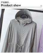 UV Protection Thin Breathable Sun-Proof  Cycling Coat Ice Silk Sunscreen Hoodies Long Sleeve Summer Ice Silk Sunscreen Clothing