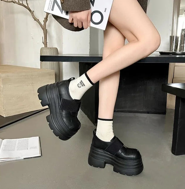 Shoes for Women Platform Loafers sLeather Casual Footwear Slip On Popular Genuine Mark Promotion 39 Vacation Shoe Non Woman Pump