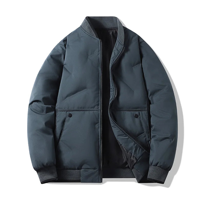 Men's Jacket  Autumn Winter sual Coat Thickened Warm Comfortable Breathable CaOutdoor Solid Color Windproof Zippered Jacket