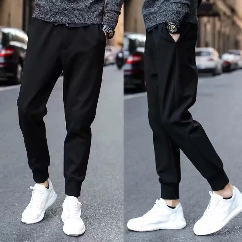 Fall High-End Casual Pants Men's Wear-Resistant Versatile Busin West Pants Trendy Loose Straight Long Pants for Men