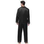 Men Pajamas Set Silk Satin Sleepwear