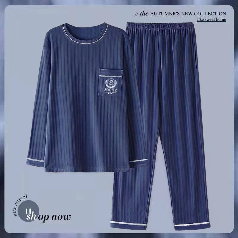 Pajamas for Men, Spring and Autumn Long-Sleeved Cardigans
