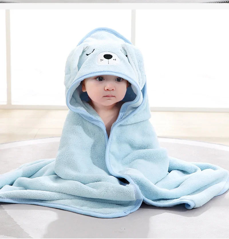 Baby Bath Towels Cartoon Animal Soft Newborn Hooded Towel Blanket Toddler Bathrobe Warm Sleeping Swaddle Wrap for Boys Girls