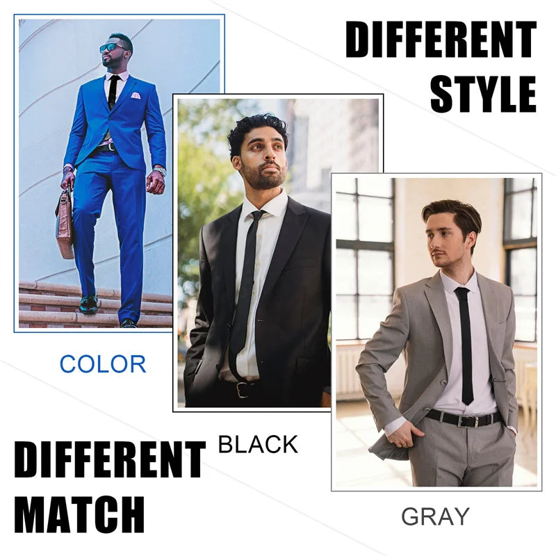 Tie For Men Formal Skinny Size Neckties Classic Men's Solid Colorful Wedding Ties Pre-tied Groom Gentleman Gift Party