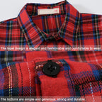 Girl's Shirt,Long Sleeve Girls Checked Dress,Fashion Sweet Teens Blouse,Lapel Letter Print Children's Plaid Tops,Princess Dress