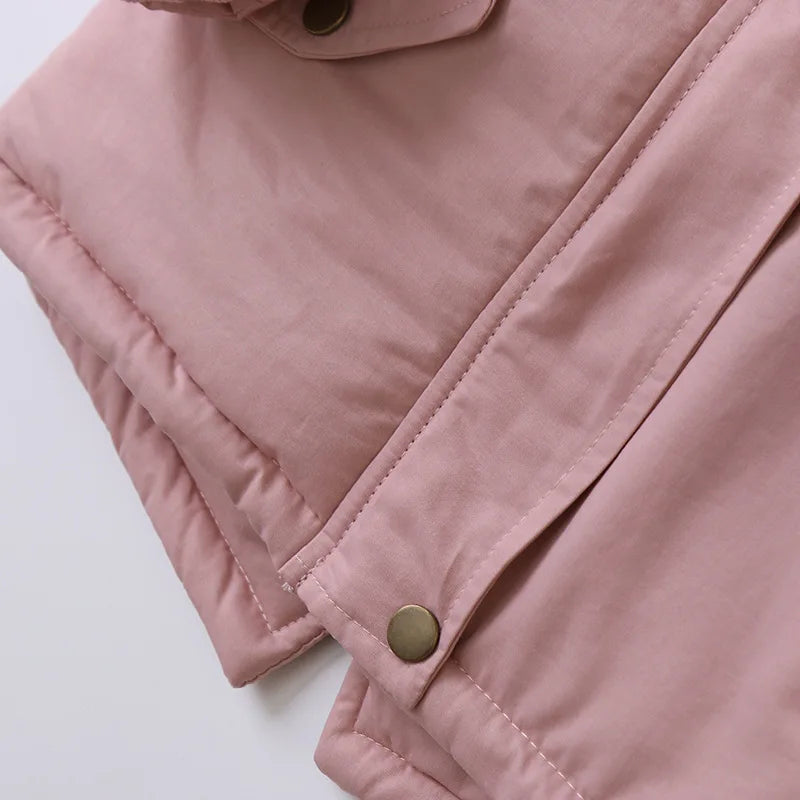 2025 Autumn Winter Girl Jacket Coat Faux Fur Hooded Plus Velvet Thicken Warm Jacket For Girl 4-14 Year Kids Teenager Girl Parka