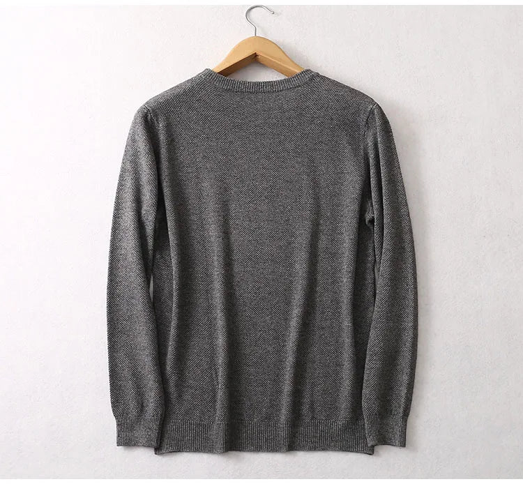 Men Sweater 85% Mulberry Silk 15% Cashmere Solid Colors Crew Neck everyday Long Sleeve Pullover Warm Top Shirt L XL XXL LY047