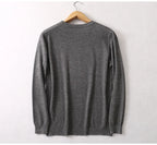Men Sweater 85% Mulberry Silk 15% Cashmere Solid Colors Crew Neck everyday Long Sleeve Pullover Warm Top Shirt L XL XXL LY047
