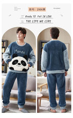 Couples Pajamas Women Men Winter Thicken Pyjamas Sleepwear