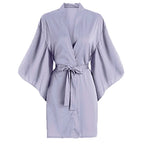Salon Client Gown Robes Cape Hair Salon Hair Cutting Smock for Clients Kimono Style Black Hairdressing Cape Client Smock