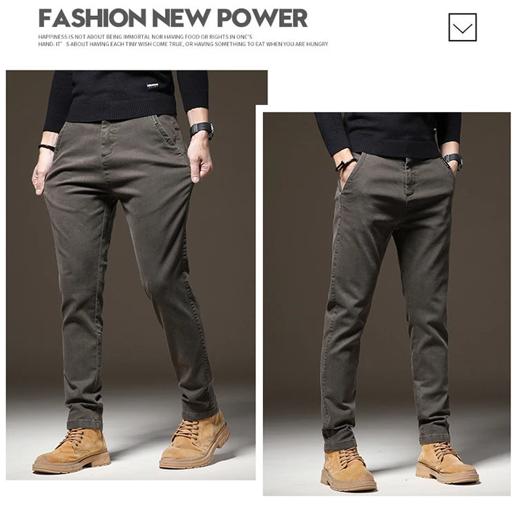 Fall High-End Casual Pants Men's Wear-Resistant Versatile Busin West Pants Trendy Loose Straight Long Pants for Men