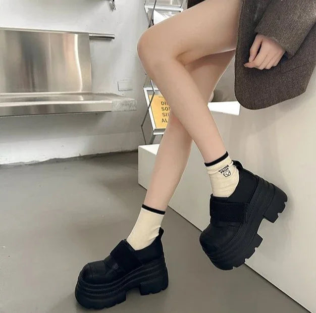 Shoes for Women Platform Loafers sLeather Casual Footwear Slip On Popular Genuine Mark Promotion 39 Vacation Shoe Non Woman Pump