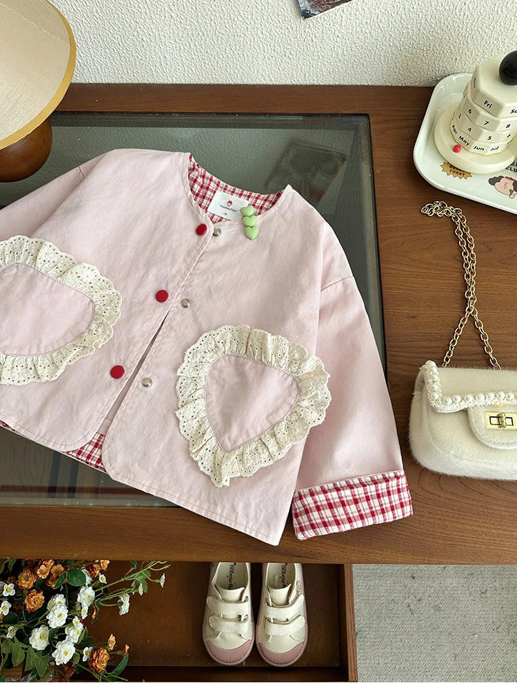 Girls' Windbreaker Jacket Spring Autumn 2025 New Style Children's Little Girl Western Korean Version Spring Clothing Baby Top