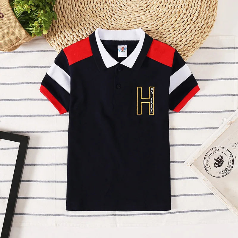 Boys Polo Shirts Short Sleeve Kids Shirt for Boys Collar Tees Fashion Baby Boys Girls Shirts 2-16 Years Children Clothes Tops