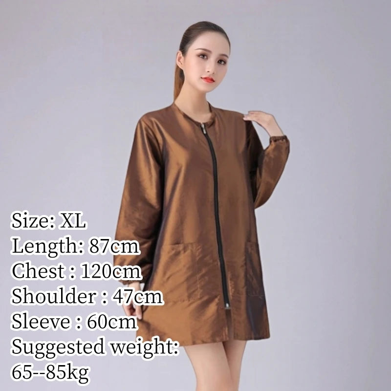 Hair Salon Work Clothes Pet Grooming Uniforms Long Sleeve Beauty Salon Smock Barber Shop Hairdresser Robe Anti Hair Gown Y1206