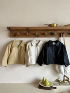 2025 Autumn New Children Long Sleeve Pu Leather Coat Fashion Girls Leather Jacket Solid Boys Lapel Zipper Jacket Kids Clothes