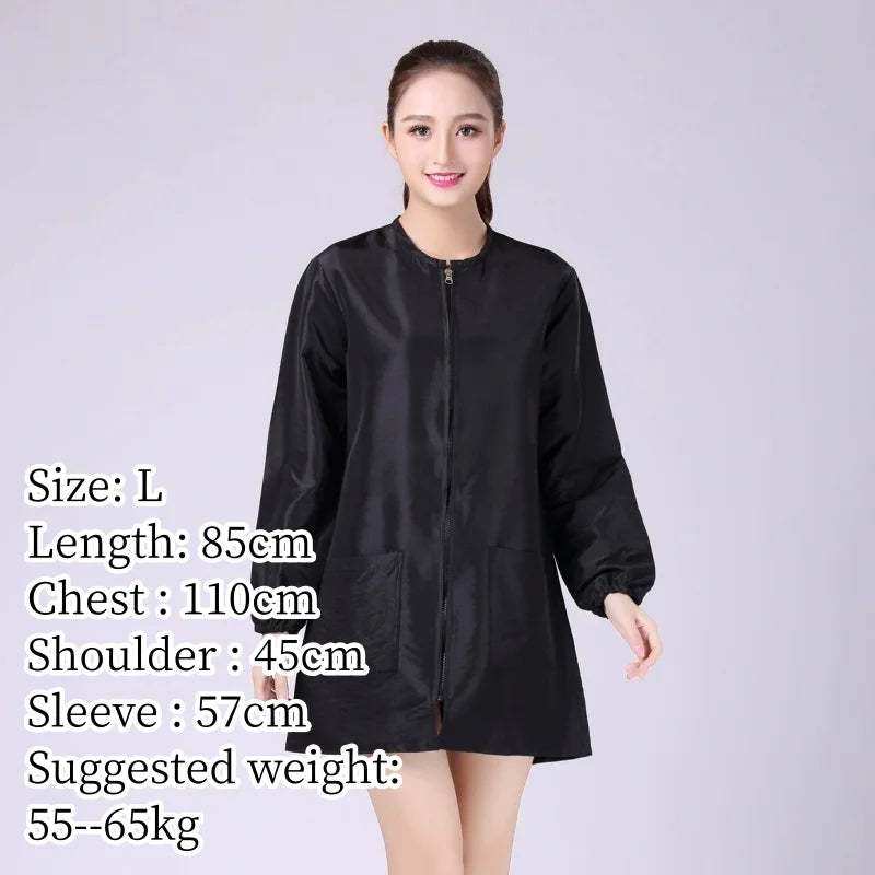 Hair Salon Work Clothes Pet Grooming Uniforms Long Sleeve Beauty Salon Smock Barber Shop Hairdresser Robe Anti Hair Gown Y1206