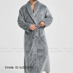 Winter Thicken Flannel Long Robe Couple Sleepwear