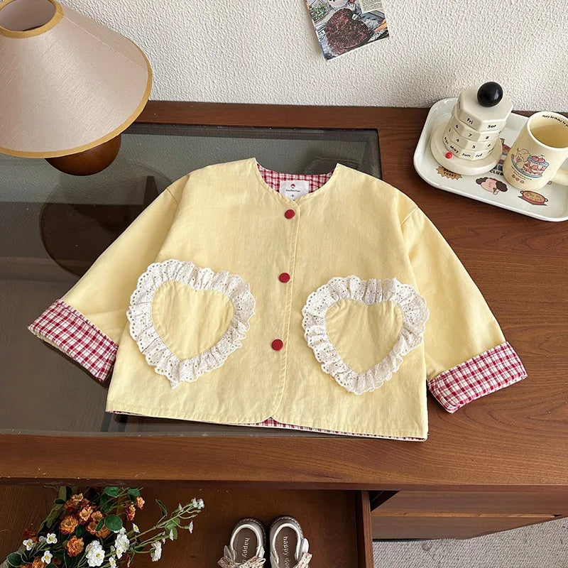 Girls' Windbreaker Jacket Spring Autumn 2025 New Style Children's Little Girl Western Korean Version Spring Clothing Baby Top
