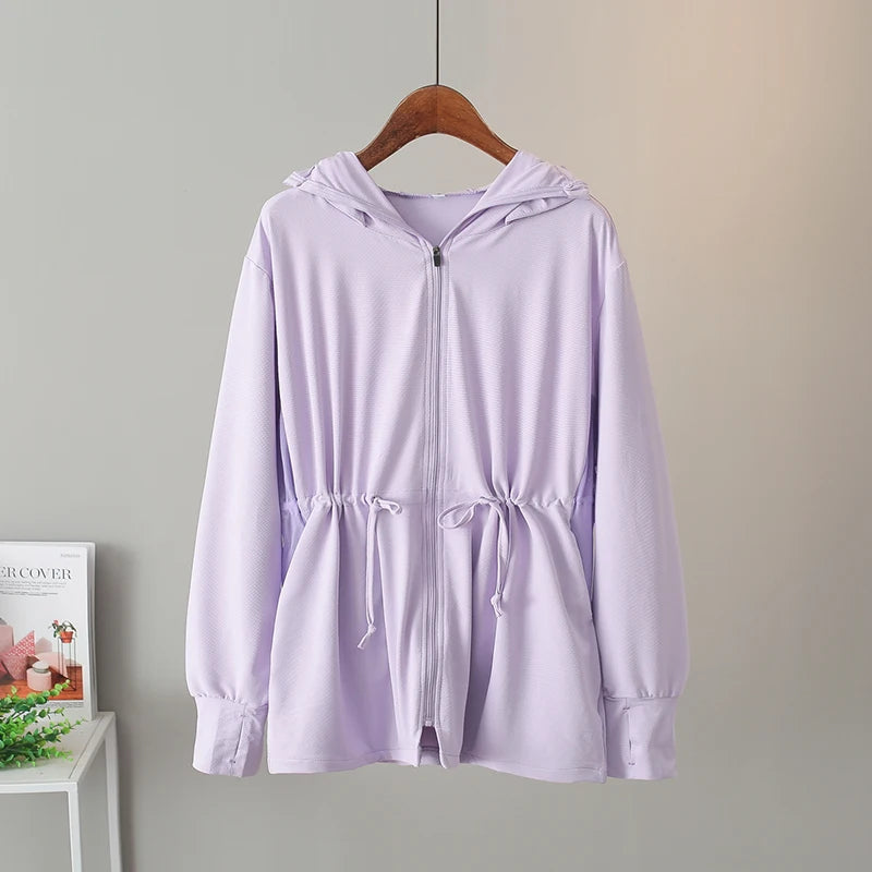 UV Protection Thin Breathable Sun-Proof  Cycling Coat Ice Silk Sunscreen Hoodies Long Sleeve Summer Ice Silk Sunscreen Clothing