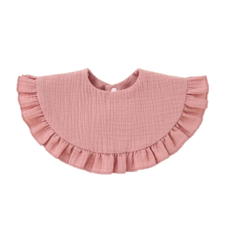 Korean Baby Feeding Drool Bib Ruffle Solid Infants Lace Saliva Towel Soft Cotton Burp Cloth For Newborn Toddler Kids Bibs