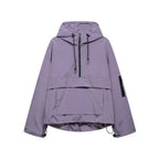 Fall 2025 Women's Casual Spor Loose Fit Stand Collar Long Sve Hooded Jaet Windbreaker Outerwear Polyester Fiber 00%